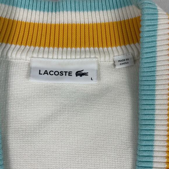 Lacoste Women's Low V-Neck Loose Fit Sweater, Size L - Picture 9 of 11